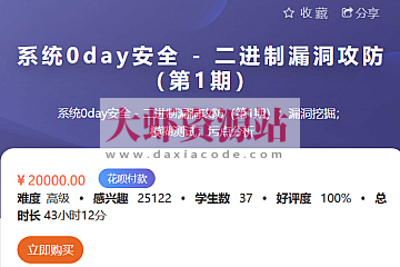 系统0day安全 – 二进制漏洞攻防（第1期）