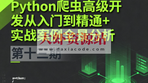 Python爬虫高级开发从入门到精通+实战案例全景分析(第十三期)