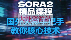 SORA2精品课程,国外大神手把手教你核心技术