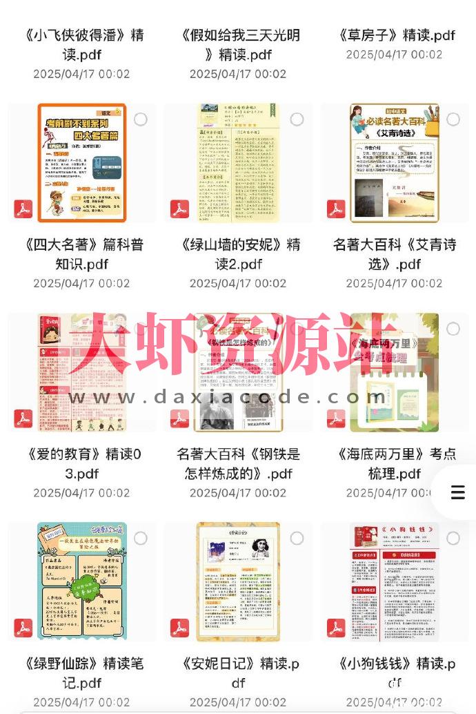 小红书近期爆火的《100部名著精读笔记》