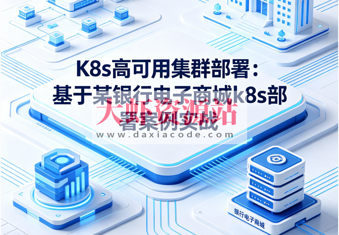 K8s高可用集群部署：基于某银行电子商城k8s部署案例实战